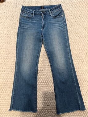 Just Black Medium Blue Cropped Flare Jeans
